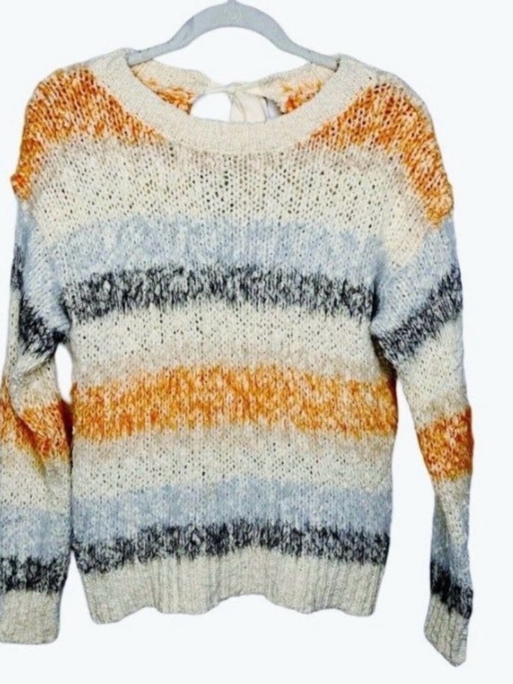 Anthropologie Meadow Rue Kennedy Sweater Size X-Small Striped Womens Fuzzy Cozy